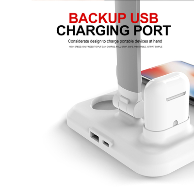 GloboStar® 86101 Επιτραπέζιο Φωτιστικό Πορτατίφ LED 5W 1000lm -° DC 5V IP20 Φυσικό Λευκό 4500K Λευκό Πλαστικό με Γκρι Μέταλλο - Μ33 x Π14 x Υ63cm - 2 Xρόνια Εγγύηση