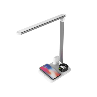 GloboStar® 86101 Επιτραπέζιο Φωτιστικό Πορτατίφ LED 5W 1000lm -° DC 5V IP20 Φυσικό Λευκό 4500K Λευκό Πλαστικό με Γκρι Μέταλλο - Μ33 x Π14 x Υ63cm - 2 Xρόνια Εγγύηση