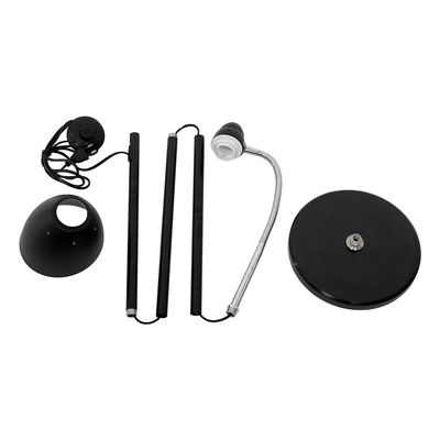 GLOBOSTAR® VERSA 00830 Μοντέρνο Επιδαπέδιο Φωτιστικό με Ντουί 1 x E27 AC 220-240V IP20 - Μαύρο & Χρώμιο - Μ14.5 x Π14.5 x Υ155cm