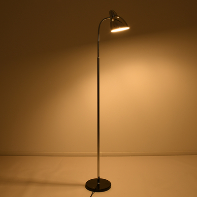 GloboStar® VERSA 00831 Μοντέρνο Επιδαπέδιο Φωτιστικό Μονόφωτο 1 x E27 IP20 Ασημί Μέταλλο με Μαύρο Μάρμαρο - Μ15 x Π15 x Υ155cm