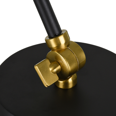 GloboStar® LETO 00834 Μοντέρνο Επιτραπέζιο Φωτιστικό Πορτατίφ Μονόφωτο 1 x E27 IP20 Μαύρο & Χρυσό Μέταλλο - Μ30 x Π18 x Υ54cm