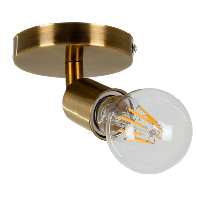 GLOBOSTAR® SARA 00846 Μοντέρνο Φωτιστικό Οροφής με Ντουί 1 x E27 AC 220-240V IP20 - Μπρούτζινο & Χρυσό - Μ10 x Π10 x Υ10.3cm