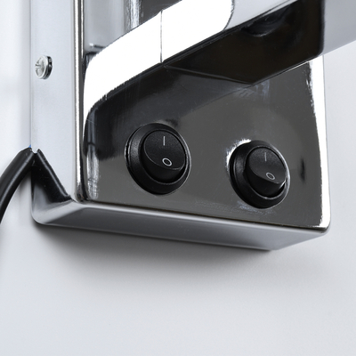 GLOBOSTAR® ELEGANT 01495 Μοντέρνο Φωτιστικό Τοίχου - Απλίκα Ξενοδοχείου Reading Light με Ντουί 1 x E27 LED 3W 360lm 36° AC 220-240V IP20 Θερμό Λευκό 2700K - Bridgelux COB Chip - Χρώμιο & Λευκό - Μ17 x Π21 x Υ43cm - 2 Χρόνια Εγγύηση