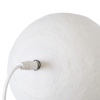 GloboStar® MOON 79606 Επιτραπέζιο Φωτιστικό Πορτατίφ LED 2W 120lm 360° DC 5V IP20 RGBW Dimmable Λευκό Πλαστικό με Μπεζ Ξύλο - Μ12 x Π12 x Υ15cm - 2 Xρόνια Εγγύηση