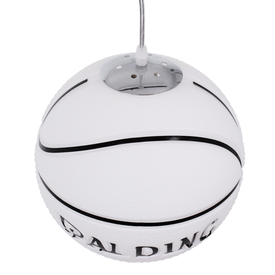 GLOBOSTAR® SPALDING NBA 01031 Παιδικό Κρεμαστό Φωτιστικό Οροφής με Ντουί 1 x E27 AC 220-240V IP20 - Λευκό & Μαύρο - Μ25 x Π25 x Υ25cm