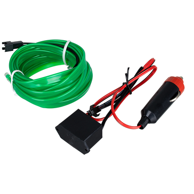 GLOBOSTAR® ELWIRE 82209 Κιτ Διακοσμητικού Φωτισμού Αυτοκινήτου LED 1.2W 84lm 360° DC 12V Αδιάβροχο IP65 Πράσινο - Μ300 x Π1 x Υ0.3cm - 1 Χρόνο Εγγύηση