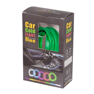 GLOBOSTAR® ELWIRE 82209 Κιτ Διακοσμητικού Φωτισμού Αυτοκινήτου LED 1.2W 84lm 360° DC 12V Αδιάβροχο IP65 Πράσινο - Μ300 x Π1 x Υ0.3cm - 1 Χρόνο Εγγύηση