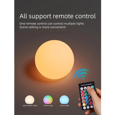 GLOBOSTAR® AQUAGLOW 85824 Μοντέρνο Φωτιστικό Κήπου Μπάλα με IR Ασύρματο Χειριστήριο LED 5W 250lm 360° DC 5V με USB-C με Επαναφορτιζόμενη Μπαταρία Li-ion 3.7V 2x18650 1400mAh Αδιάβροχο IP54 Πολύχρωμο RGBW Dimmable - Sanan SMD Chip - Γαλακτερό Λευκό - Μ24 x Π24 x Υ24cm - 2 Χρόνια Εγγύηση