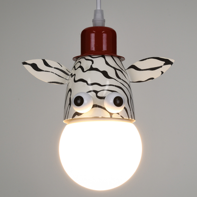 GLOBOSTAR® ZEBRA 00639 Παιδικό Κρεμαστό Φωτιστικό Οροφής με Ντουί 1 x E27 AC 220-240V IP20 - Πολύχρωμο - Μ19 x Π10.5 x Υ13.5cm