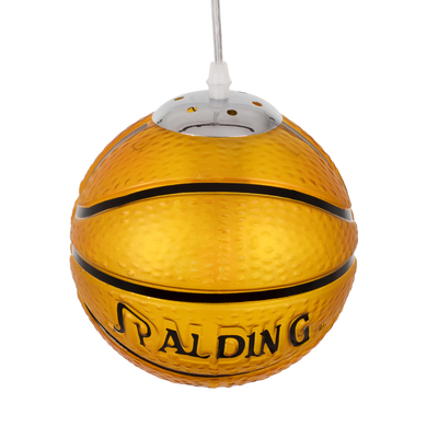 GLOBOSTAR® SPALDING NBA 00645 Παιδικό Κρεμαστό Φωτιστικό Οροφής με Ντουί 1 x E27 AC 220-240V IP20 - Πορτοκαλί & Μαύρο - Μ18 x Π18 x Υ18cm