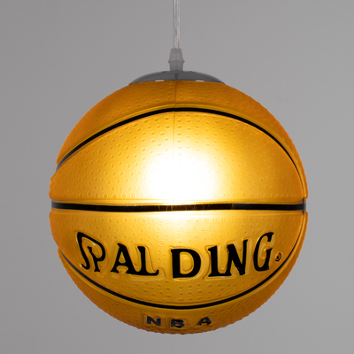 GLOBOSTAR® SPALDING NBA 00649 Παιδικό Κρεμαστό Φωτιστικό Οροφής με Ντουί 1 x E27 AC 220-240V IP20 - Πορτοκαλί & Μαύρο - Μ25 x Π25 x Υ25cm
