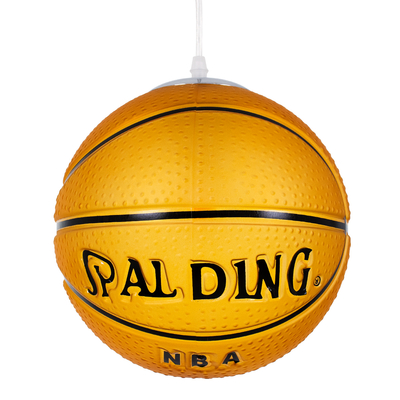 GLOBOSTAR® SPALDING NBA 00649 Παιδικό Κρεμαστό Φωτιστικό Οροφής με Ντουί 1 x E27 AC 220-240V IP20 - Πορτοκαλί & Μαύρο - Μ25 x Π25 x Υ25cm