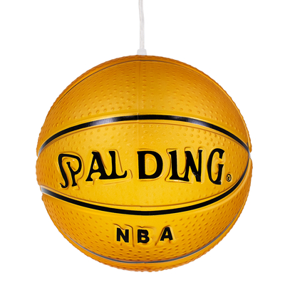 GLOBOSTAR® SPALDING NBA 00649 Παιδικό Κρεμαστό Φωτιστικό Οροφής με Ντουί 1 x E27 AC 220-240V IP20 - Πορτοκαλί & Μαύρο - Μ25 x Π25 x Υ25cm