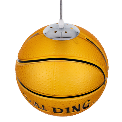 GLOBOSTAR® SPALDING NBA 00649 Παιδικό Κρεμαστό Φωτιστικό Οροφής με Ντουί 1 x E27 AC 220-240V IP20 - Πορτοκαλί & Μαύρο - Μ25 x Π25 x Υ25cm
