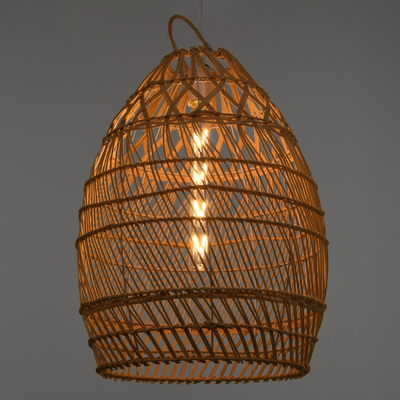 GLOBOSTAR® TAHITI 00710 Boho Κρεμαστό Φωτιστικό Οροφής με Ντουί 1 x E27 AC 220-240V IP20 - Μπεζ - Μ38 x Π38 x Υ50cm