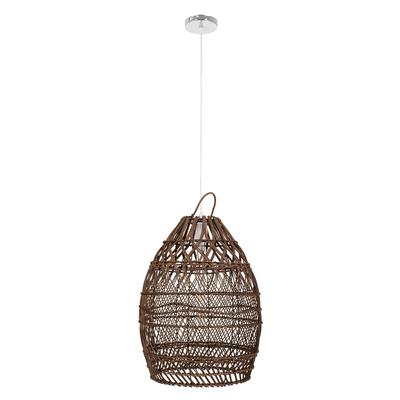 GLOBOSTAR® TAHITI 00711 Boho Κρεμαστό Φωτιστικό Οροφής με Ντουί 1 x E27 AC 220-240V IP20 - Καφέ - Μ38 x Π38 x Υ50cm