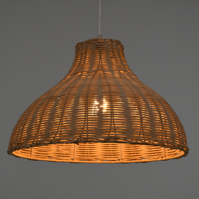 GLOBOSTAR® MAYOTTE 00724 Boho Κρεμαστό Φωτιστικό Οροφής με Ντουί 1 x E27 AC 220-240V IP20 - Μπεζ - Μ40 x Π40 x Υ28cm