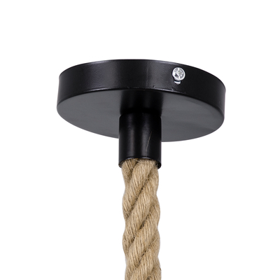 GLOBOSTAR® SIMON 00726 Boho Κρεμαστό Φωτιστικό Οροφής με Ντουί 1 x E27 AC 220-240V IP20 - Μπεζ & Μπλε - Μ30 x Π30 x Υ30cm