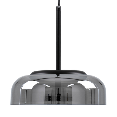 GLOBOSTAR® CHARLOTTE 00743 Μοντέρνο Κρεμαστό Φωτιστικό Οροφής LED 5W 500lm 180° AC 220-240V IP20 Θερμό Λευκό 2700K - Sanan SMD Chip - Μαύρο & Μαύρο Φιμέ - Μ23 x Π23 x Υ23cm - 2 Xρόνια Εγγύηση