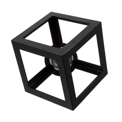 GLOBOSTAR® CUBE 00799 Μοντέρνο Φωτιστικό Οροφής με Ντουί 1 x E27 AC 220-240V IP20 - Μαύρο & Χρυσό - Μ25 x Π25 x Υ25cm