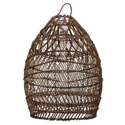 GLOBOSTAR® TAHITI 00711 Boho Κρεμαστό Φωτιστικό Οροφής με Ντουί 1 x E27 AC 220-240V IP20 - Καφέ - Μ38 x Π38 x Υ50cm