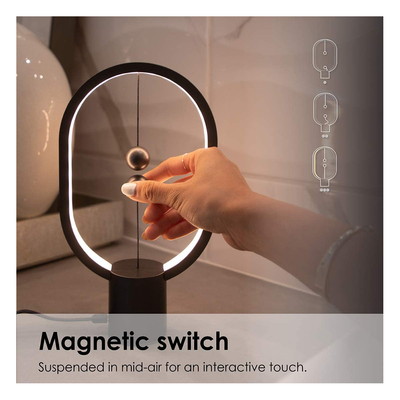 GloboStar® 76545 Επιτραπέζιο Φωτιστικό Πορτατίφ LED 15W 1500lm 360° DC 5V IP20 Θερμό Λευκό 2700K Γκρι & Λευκό Πλαστικό - Μ14 x Π5.5 x Υ24.8cm - 2 Xρόνια Εγγύηση