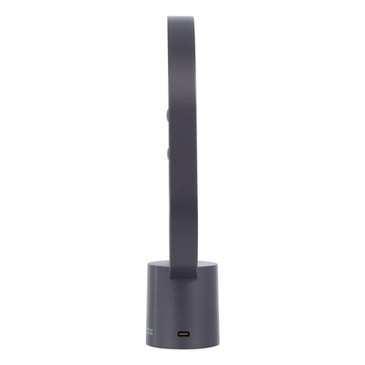 GloboStar® 76545 Επιτραπέζιο Φωτιστικό Πορτατίφ LED 15W 1500lm 360° DC 5V IP20 Θερμό Λευκό 2700K Γκρι & Λευκό Πλαστικό - Μ14 x Π5.5 x Υ24.8cm - 2 Xρόνια Εγγύηση