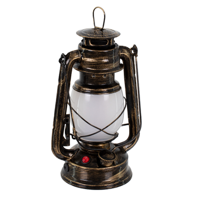 GloboStar® 76547 Επιτραπέζιο Φωτιστικό Πορτατίφ LED 10W 500lm 360° με Μπαταρίες (Περιλαμβάνονται) IP20 Ultra Θερμό Λευκό 1800K Μπρούτζινο Μέταλλο - Μ15 x Π11.5 x Υ23.5cm - 2 Xρόνια Εγγύηση