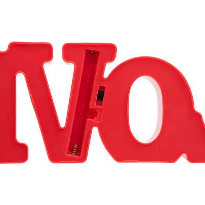 GloboStar® 76548 Επιτραπέζιο Φωτιστικό Πορτατίφ LED 2W -lm 180° με Μπαταρίες (Δεν Περιλαμβάνονται) IP20 Θερμό Λευκό 2700K Κόκκινο Πλαστικό - Μ30 x Π10.7 x Υ4cm - 2 Xρόνια Εγγύηση