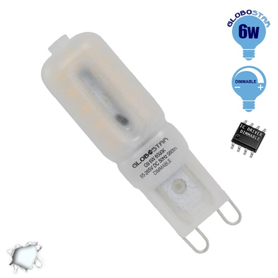 GloboStar® 115051 Λάμπα G9 LED 6W 590lm 320° AC 230V Ψυχρό Λευκό 6000K Dimmable