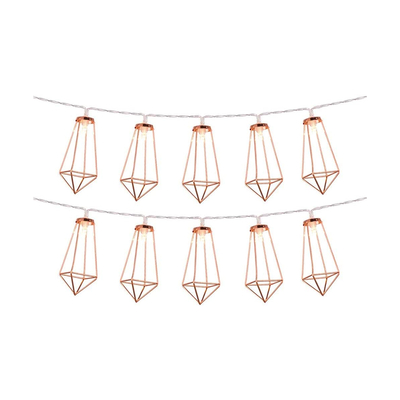79803 Διακοσμητική Γιρλάντα Bronze Cone 1.5 Μέτρα με Διακόπτη On/Off - 10 LED 1W με Μπαταρίες 2xAA & Διάφανο Καλώδιο IP20 Θερμό Λευκό 2700K Μ1.5m