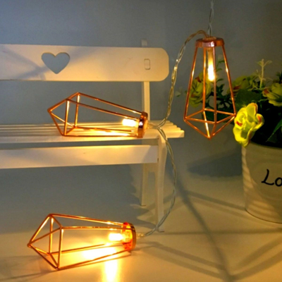 79803 Διακοσμητική Γιρλάντα Bronze Cone 1.5 Μέτρα με Διακόπτη On/Off - 10 LED 1W με Μπαταρίες 2xAA & Διάφανο Καλώδιο IP20 Θερμό Λευκό 2700K Μ1.5m