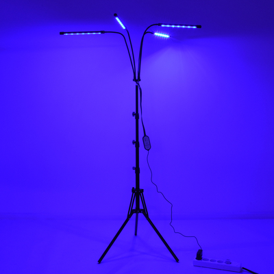 GloboStar® 85956 Grow Light Full Spectrum LED Φωτιστικό Ανάπτυξης Φυτών Γλάστρας με 4 Κινούμενες Κεφαλές & Τρίποδο 150cm SMD 2835 20W 180° AC230V IP20 με Dimmer & Timer Εσωτερικού Χώρου για Κάλυψη Επιφάνειας 1m x 1m Πλήρους Φάσματος Φωτισμού