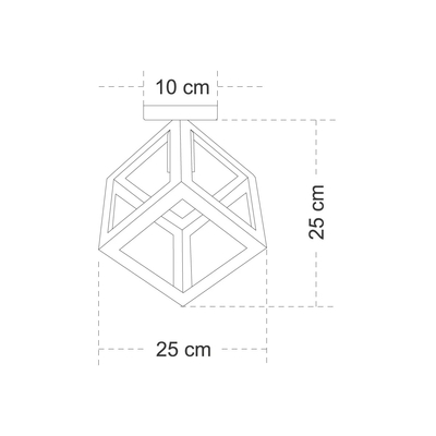 GLOBOSTAR® CUBE 00800 Μοντέρνο Φωτιστικό Οροφής με Ντουί 1 x E27 AC 220-240V IP20 - Λευκό & Χρυσό - Μ25 x Π25 x Υ25cm