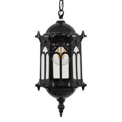 GLOBOSTAR® DARCY 00655 Vintage Κρεμαστό Φωτιστικό Οροφής με Ντουί 1 x E27 AC 220-240V IP20 - Μαύρο - Μ15.5 x Π15.5 x Υ32.5cm