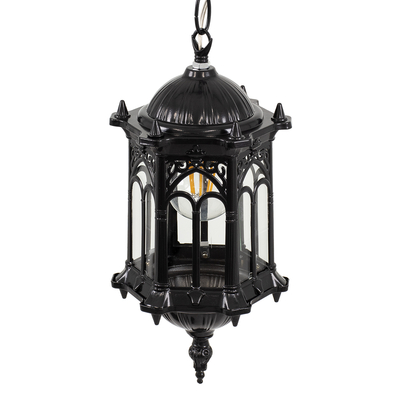 GLOBOSTAR® DARCY 00655 Vintage Κρεμαστό Φωτιστικό Οροφής με Ντουί 1 x E27 AC 220-240V IP20 - Μαύρο - Μ15.5 x Π15.5 x Υ32.5cm