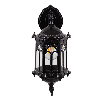 GLOBOSTAR® DARCY 00657 Vintage Φωτιστικό Τοίχου - Απλίκα με Ντουί 1 x E27 AC 220-240V IP20 - Μαύρο - Μ15.5 x Π15.5 x Υ34.5cm