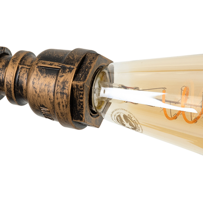 GLOBOSTAR® SWIFTWALKER 00660 Vintage Κρεμαστό Φωτιστικό Οροφής με Ντουί 3 x E27 AC 220-240V IP20 - Χάλκινο & Κόκκινο - Μ85 x Π29.5 x Υ55cm