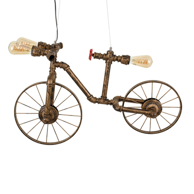 GLOBOSTAR® SWIFTWALKER 00660 Vintage Κρεμαστό Φωτιστικό Οροφής με Ντουί 3 x E27 AC 220-240V IP20 - Χάλκινο & Κόκκινο - Μ85 x Π29.5 x Υ55cm