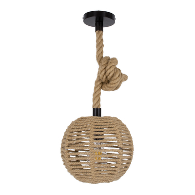 GLOBOSTAR® MANDALA 00730 Boho Κρεμαστό Φωτιστικό Οροφής με Ντουί 1 x E27 AC 220-240V IP20 - Μπεζ - Μ20 x Π20 x Υ20cm