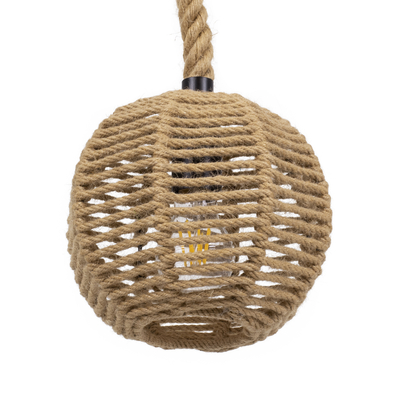 GLOBOSTAR® MANDALA 00730 Boho Κρεμαστό Φωτιστικό Οροφής με Ντουί 1 x E27 AC 220-240V IP20 - Μπεζ - Μ20 x Π20 x Υ20cm