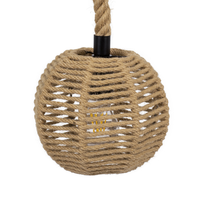 GLOBOSTAR® MANDALA 00730 Boho Κρεμαστό Φωτιστικό Οροφής με Ντουί 1 x E27 AC 220-240V IP20 - Μπεζ - Μ20 x Π20 x Υ20cm