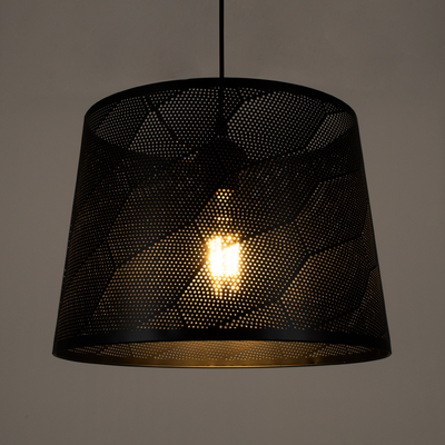 GLOBOSTAR® SPARKLE 00733 Μοντέρνο Κρεμαστό Φωτιστικό Οροφής με Ντουί 1 x E27 AC 220-240V IP20 - Μαύρο - Μ35 x Π35 x Υ26cm