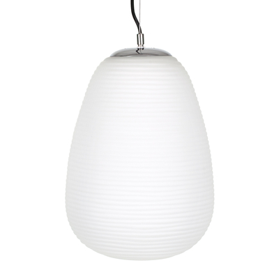 GLOBOSTAR® FREYA 00745 Μοντέρνο Κρεμαστό Φωτιστικό Οροφής με Ντουί 1 x E27 AC 220-240V IP20 - Λευκό & Ασημί - Μ24 x Π24 x Υ35cm