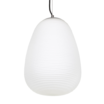 GLOBOSTAR® FREYA 00745 Μοντέρνο Κρεμαστό Φωτιστικό Οροφής με Ντουί 1 x E27 AC 220-240V IP20 - Λευκό & Ασημί - Μ24 x Π24 x Υ35cm