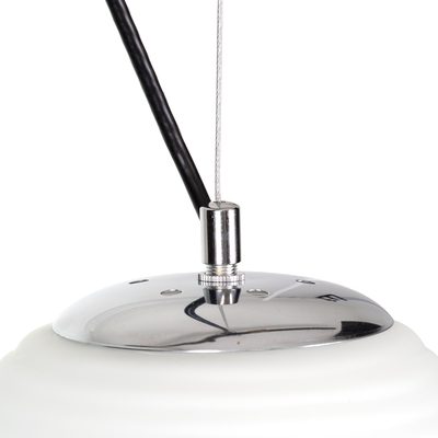 GLOBOSTAR® FREYA 00745 Μοντέρνο Κρεμαστό Φωτιστικό Οροφής με Ντουί 1 x E27 AC 220-240V IP20 - Λευκό & Ασημί - Μ24 x Π24 x Υ35cm