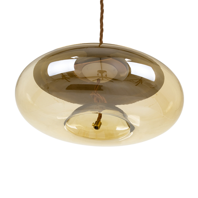 GLOBOSTAR® ΑΧΤΟΝ 00750 Μοντέρνο Κρεμαστό Φωτιστικό Οροφής LED 7W 500lm 180° AC 220-240V IP20 Θερμό Λευκό 2700K - Sanan SMD Chip - Μελί & Χρυσό - Μ30 x Π30 x Υ15cm - 2 Χρόνια Εγγύηση