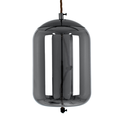 GLOBOSTAR® ΑΧΤΟΝ 00753 Μοντέρνο Κρεμαστό Φωτιστικό Οροφής LED 7W 500lm 180° AC 220-240V IP20 Θερμό Λευκό 2700K - Sanan SMD Chip - Μαύρο & Μαύρο Φιμέ - Μ18 x Π18 x Υ18cm - 2 Χρόνια Εγγύηση