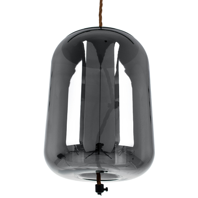 GLOBOSTAR® ΑΧΤΟΝ 00753 Μοντέρνο Κρεμαστό Φωτιστικό Οροφής LED 7W 500lm 180° AC 220-240V IP20 Θερμό Λευκό 2700K - Sanan SMD Chip - Μαύρο & Μαύρο Φιμέ - Μ18 x Π18 x Υ18cm - 2 Χρόνια Εγγύηση