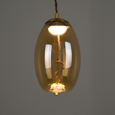 GLOBOSTAR® ΑΧΤΟΝ 00754 Μοντέρνο Κρεμαστό Φωτιστικό Οροφής LED 7W 500lm 180° AC 220-240V IP20 Θερμό Λευκό 2700K - Sanan SMD Chip - Μελί & Χρυσό - Μ17 x Π17 x Υ18cm - 2 Χρόνια Εγγύηση